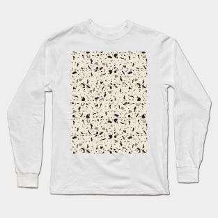 Neutral Autumn Terrazzo - Black, Beige, Cream Long Sleeve T-Shirt